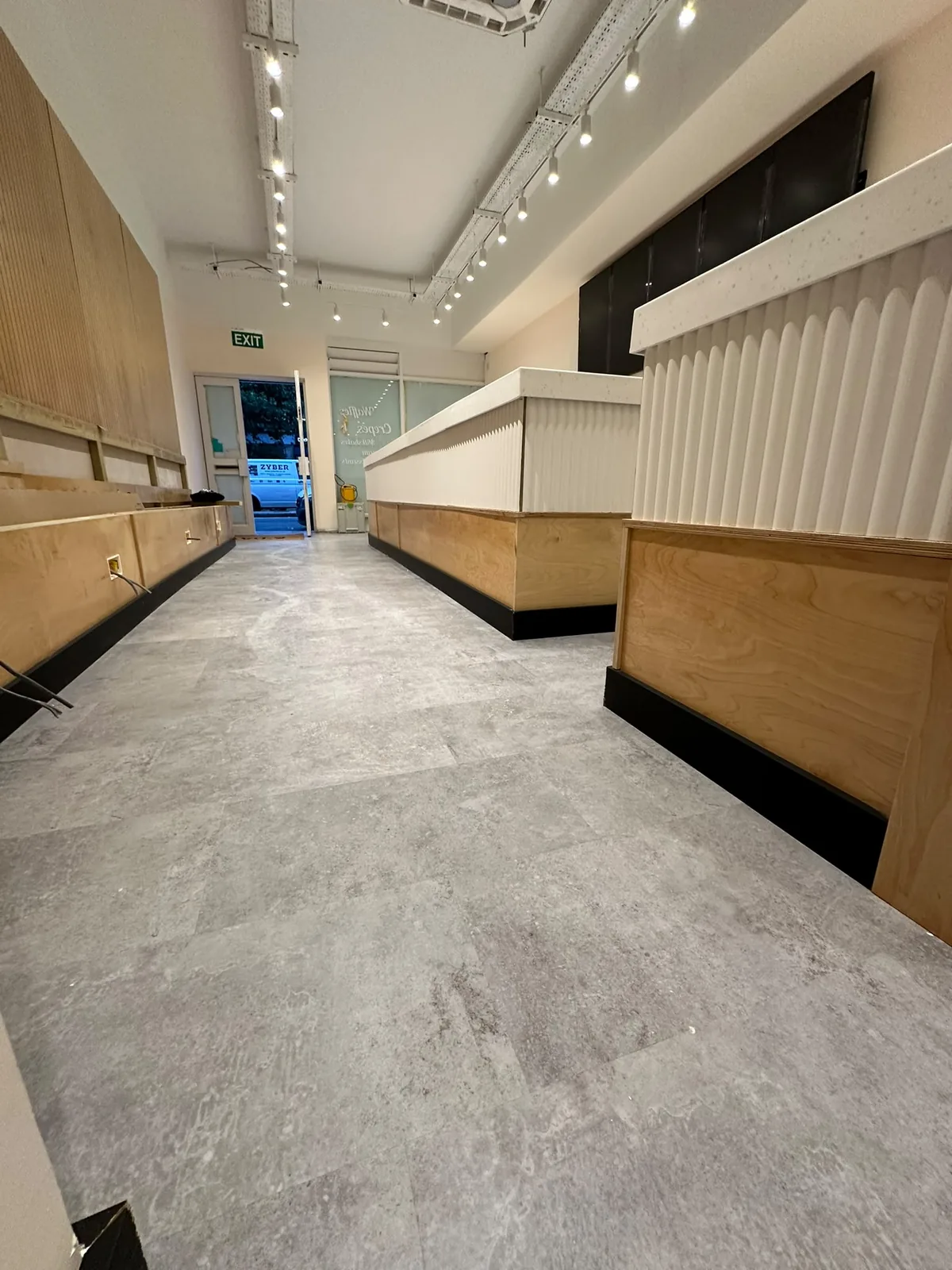 Cleaned commercial counter area