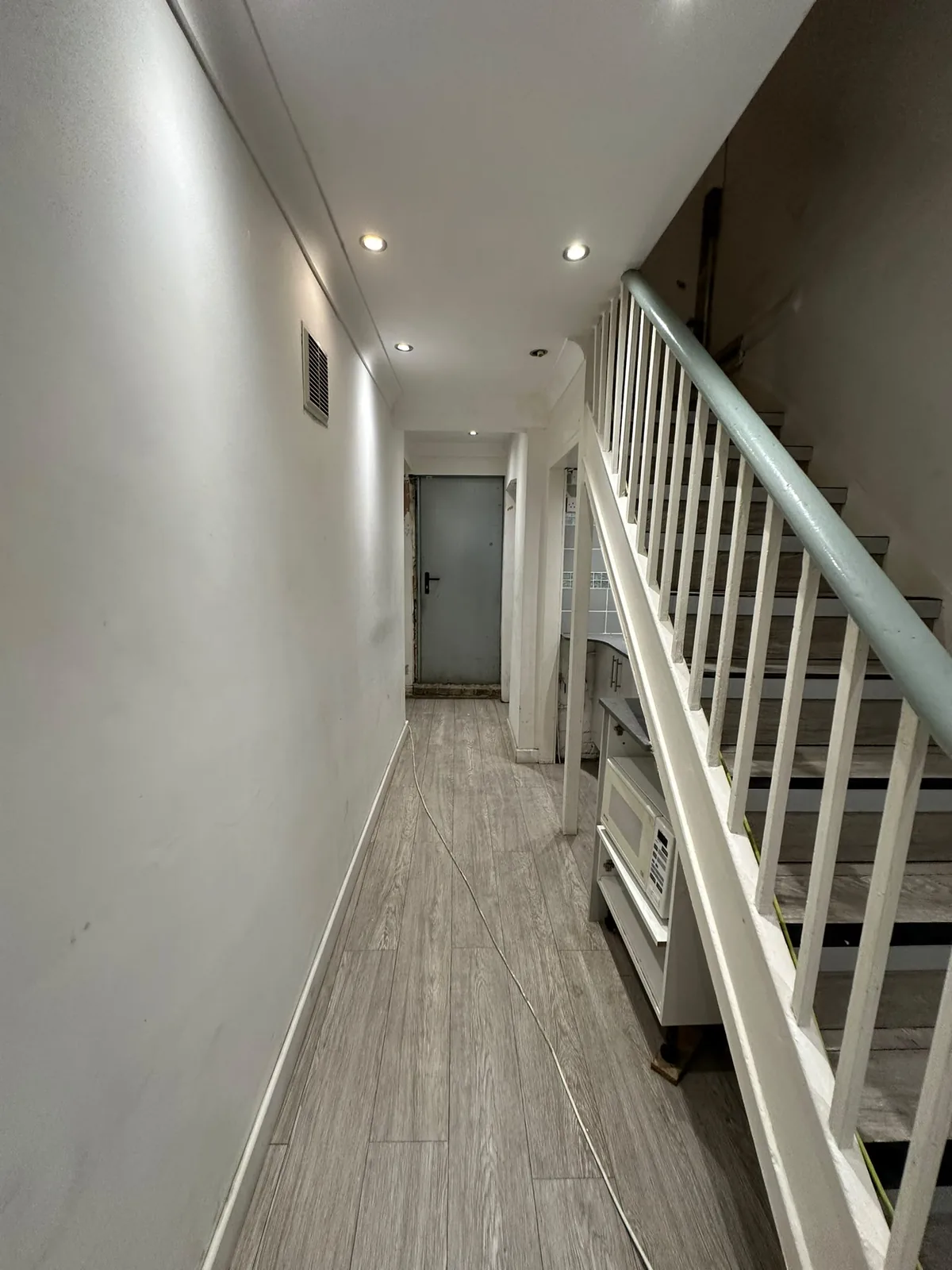 Cleaned hallway and stair area