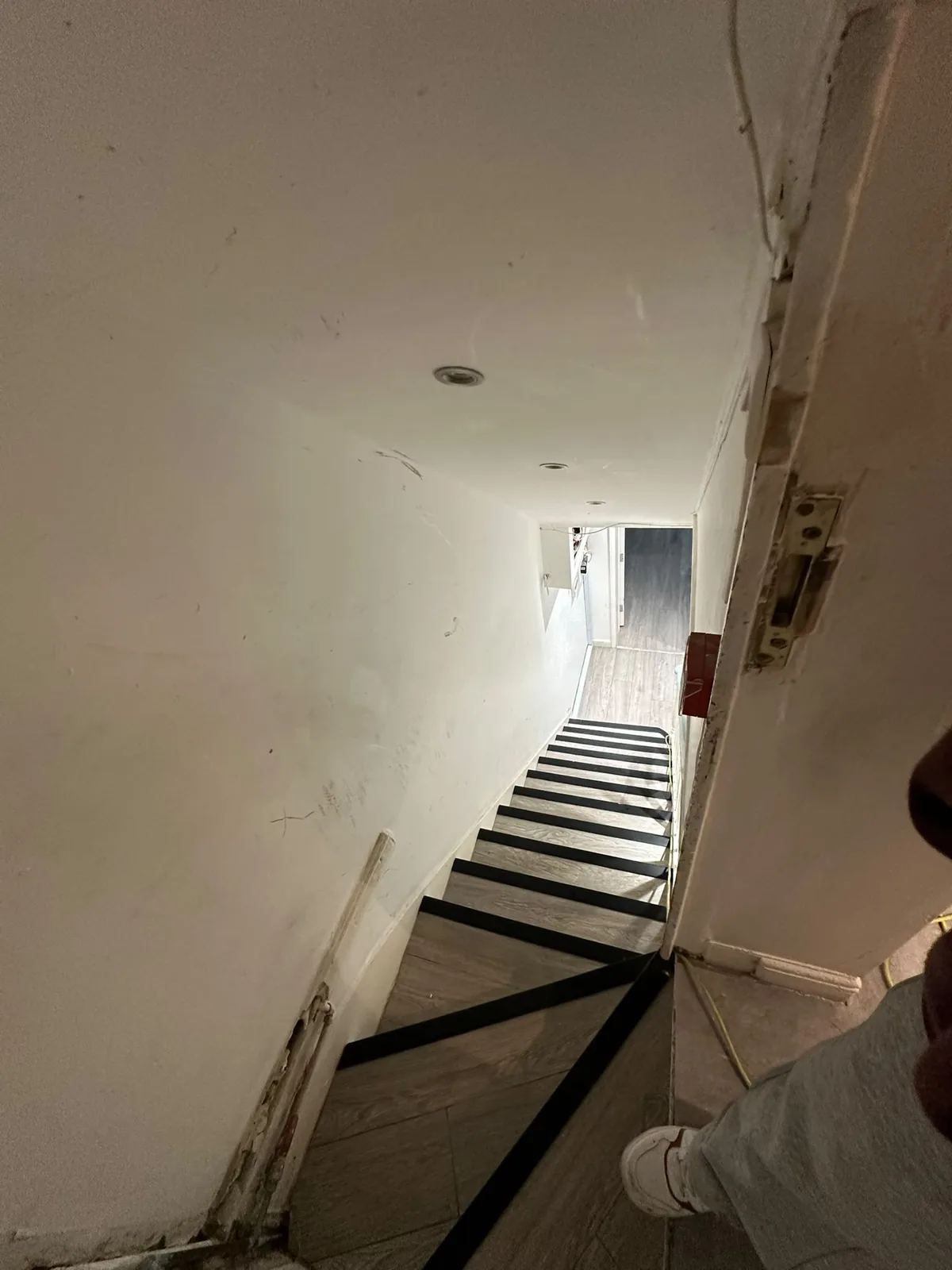 Cleaned stairwell and wall area