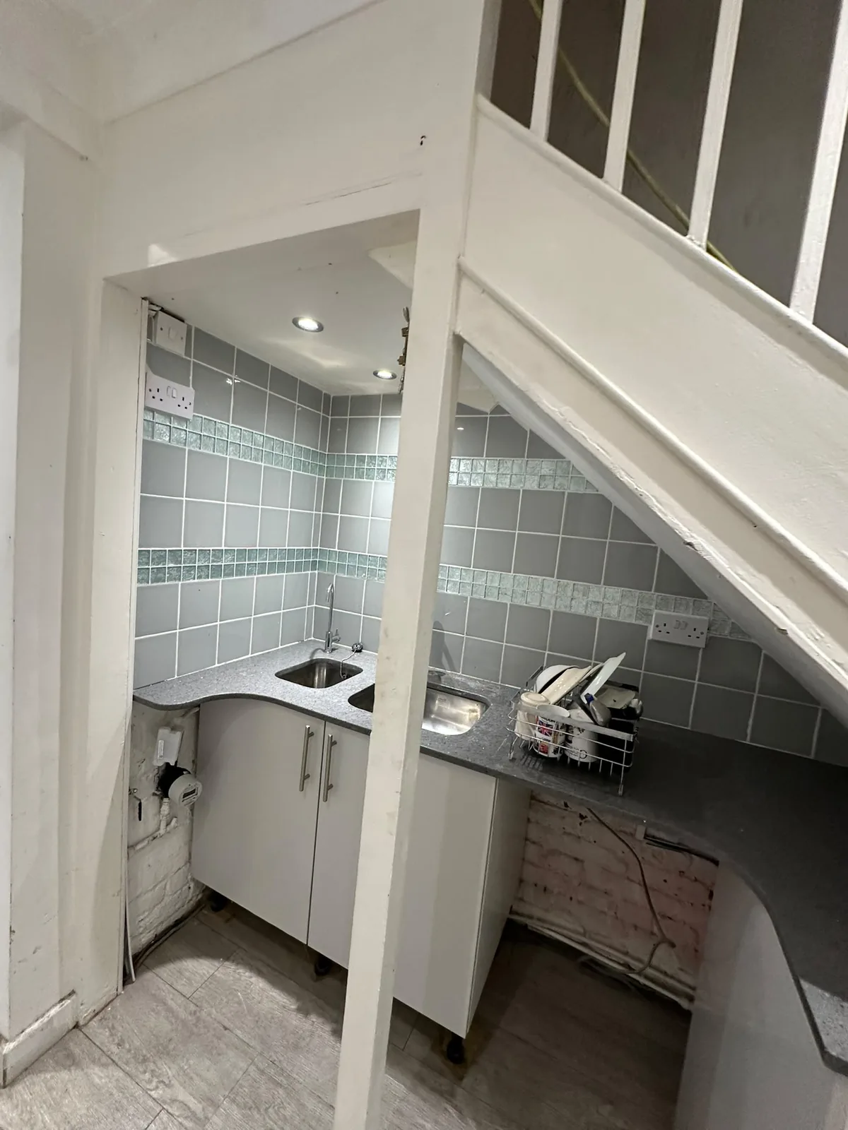 Cleaned kitchenette under stairs