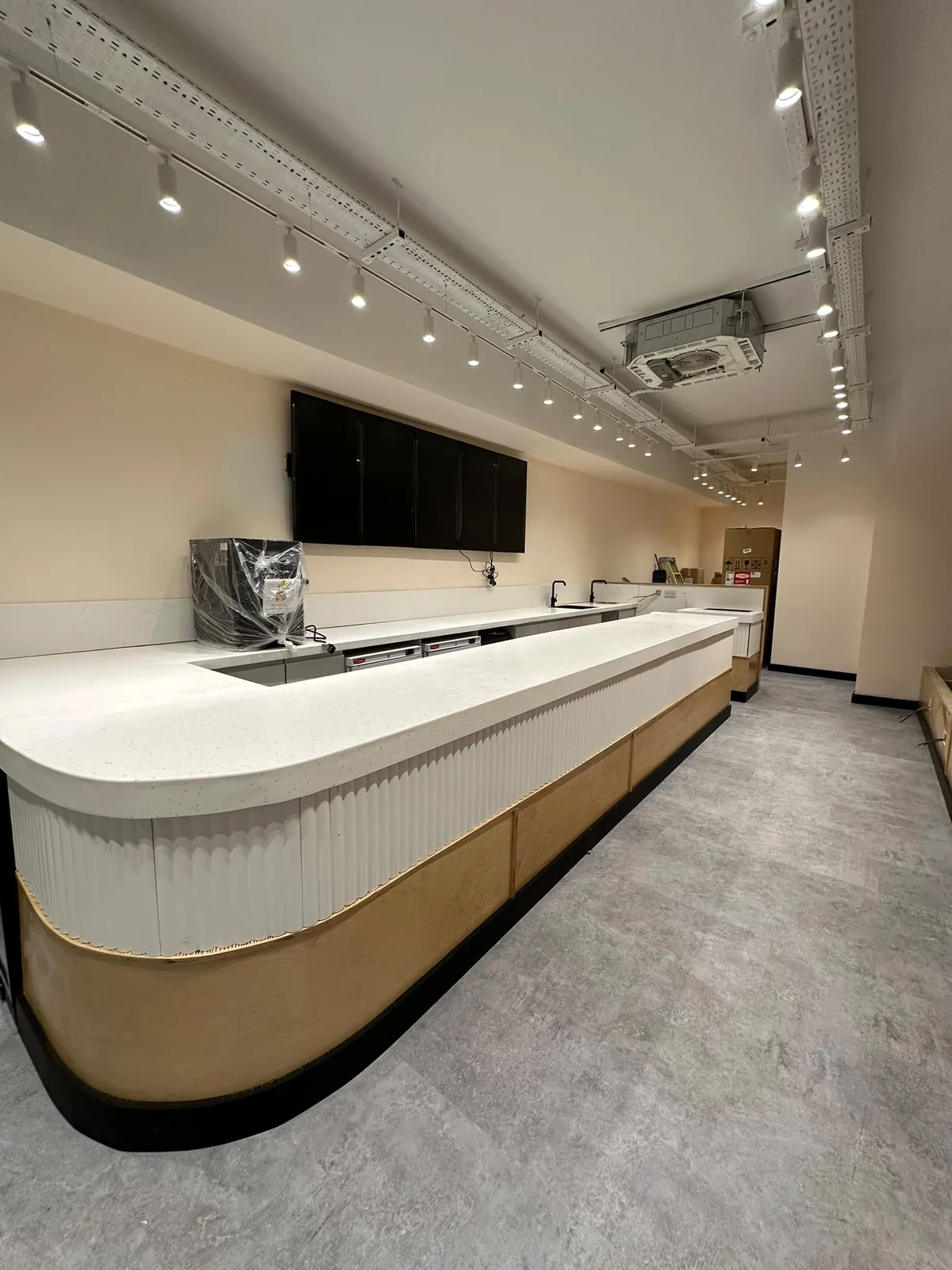 Finished commercial counter area after cleaning
